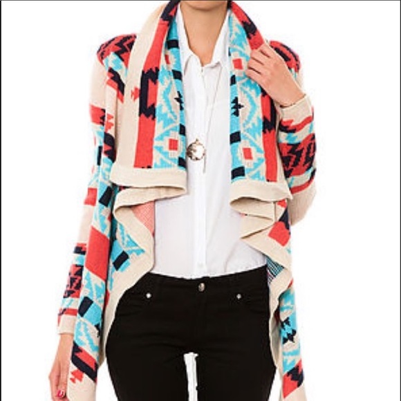Anthro Moon Collection Aztec Drape Cardigan - Picture 11 of 16